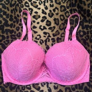 Victoria's Secret Pink Lace Bra dream angels lined demi 34DDD